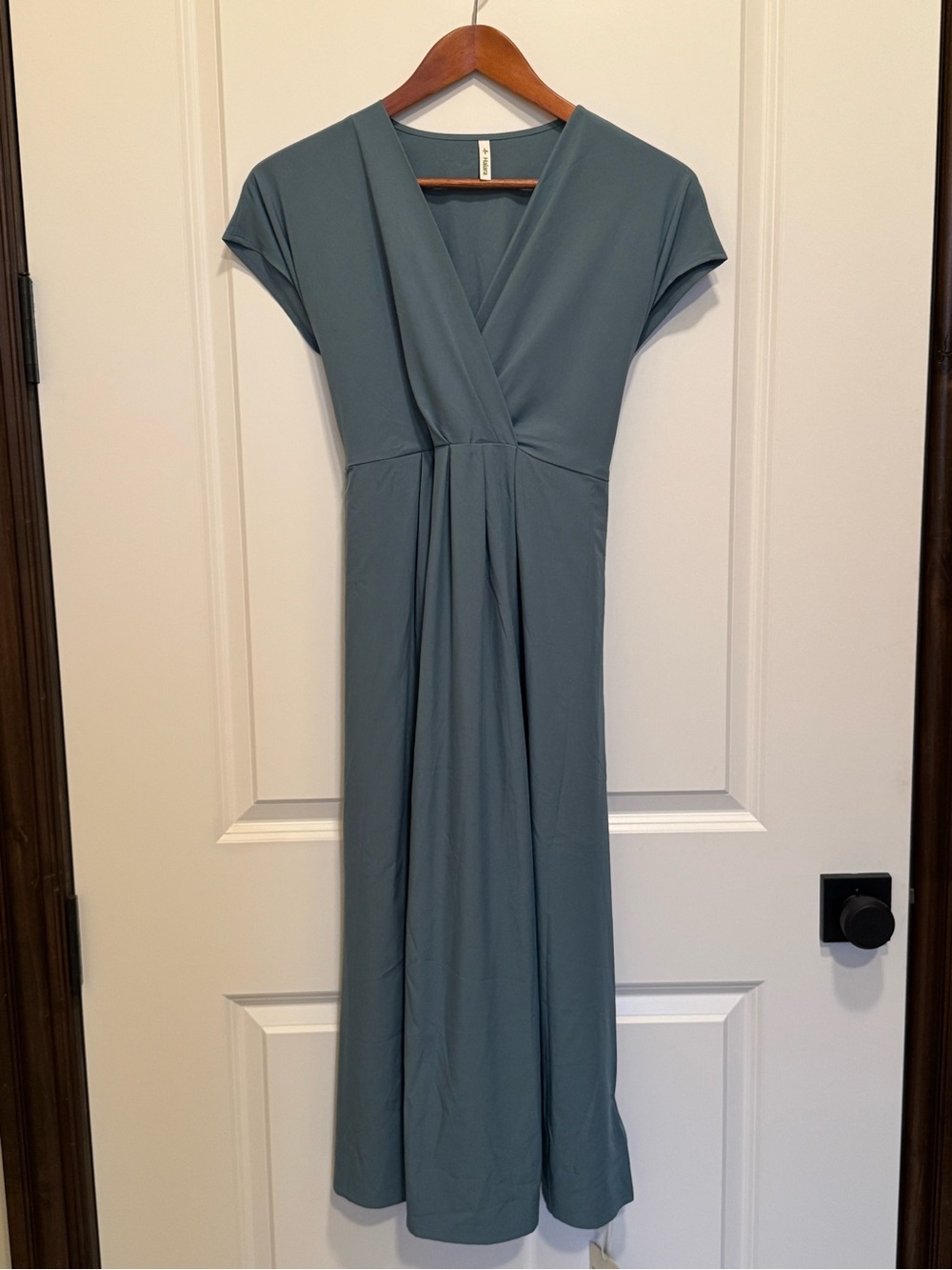 Halara Breezeful V-Neck Blue Maxi Dress Tie Back Size Small